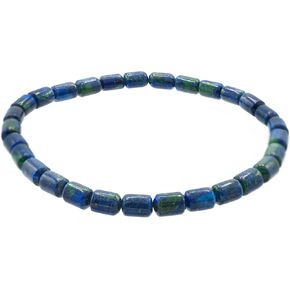 4x6mm Tube-shaped Azurite Malachite Stretch Bracelet, 7" in Saudi Arabia