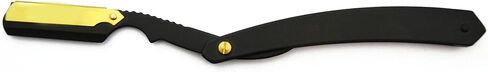 Black Matte With Gold Clip American Stright Razor Professional Straight Razor For Men With 100 Half Blades, (M3A-BMGC-310) in Saudi Arabia