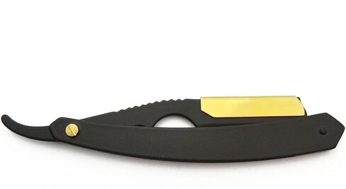 Black Matte With Gold Clip American Stright Razor Professional Straight Razor For Men With 100 Half Blades, (M3A-BMGC-310) in Saudi Arabia