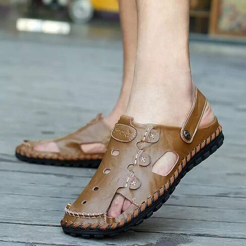Asifn Men Outdoor Sandals Breathable Summer Beach Shoes Closed Toe Walking Fisherman Anti-Slip Comfortable Casual Fashion… in Saudi Arabia
