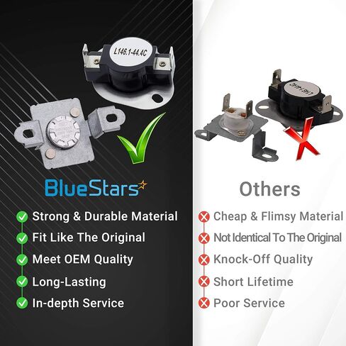 279973 جزء استبدال مجموعة الصمامات الحرارية للمجفف من BlueStars - سهل التركيب - مناسب تمامًا لمجففات Whirlpool وKenmore - يستبدل 3391913 8318314 AP3094323 PS334387 in Saudi Arabia