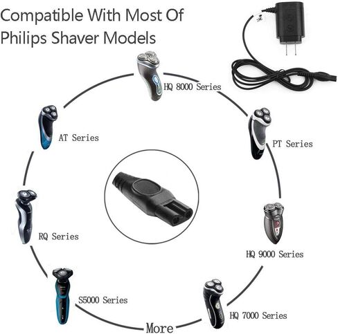 USonline911 Charger for Philips Norelco-HQ8505 Norelco 7000 5000 3000 Series Electric Shaver Razor, Aquatec, Arcitec, Multigroom Beard Trimmer & More 15V AC Adapter Power-Supply Cord in Saudi Arabia