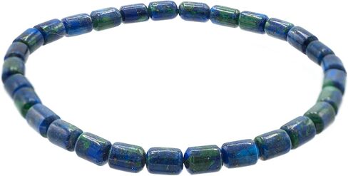 4x6mm Tube-shaped Azurite Malachite Stretch Bracelet, 7" in Saudi Arabia