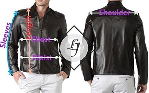 Men's New Black Genuine Cow-Hide Leather Stylish Motorcycle Jacket C254 in Saudi Arabia