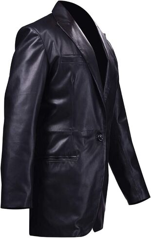 SNA Collection One Button Coat PU Leather jacket for Men - Faux Leather jacket in Saudi Arabia