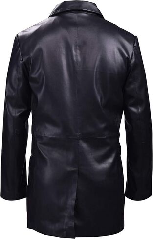 SNA Collection One Button Coat PU Leather jacket for Men - Faux Leather jacket in Saudi Arabia