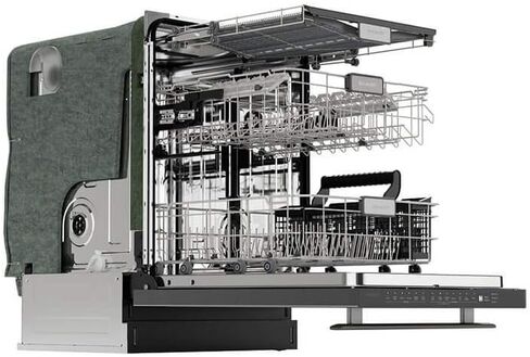 Sharp SDW6757ES Slide-In Dishwasher, Stainless Steel Finish, 24" Wide, Soil Sensors, Premium White LED Interior Lighting, Smooth Glide Rails, Heated Dry Option, Responsive Wash Cycles, Power Wash Zone in Saudi Arabia