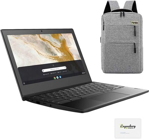 2021 Lenovo 3 11" Lightweight Chromebook, 11.6-Inch HD Display, AMD A6-9220C Dual-Core Processor, 4GB LPDDR3, 32GB eMMC, Webcam, Chrome OS, OnyxBlack /Legendary Accessories in Kuwait