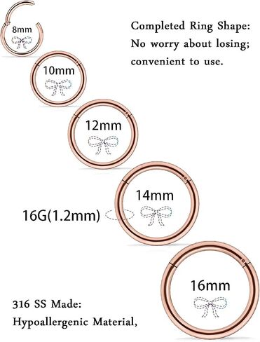 Gadeaila 16G الحاجز المجوهرات قطعة الغضروف خواتم الفرس الحلزون دافئ محارة العلوي الفص المستعرض امتدت قياس مكافحة الزنمة Daith إلى الأمام الحلزون الرخ الأنف خواتم للنساء الرجال هيئة ثقب المجوهرات in Kuwait