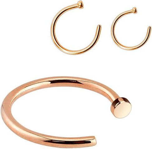 Inspiration Dezigns Rose Gold IP - طوق أنف جراحي من الفولاذ سعة 316 لتر (يُباع بشكل فردي) in Kuwait