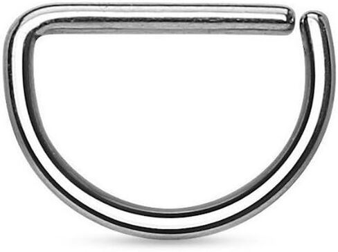 Amelia Fashion 18 Gauge D Shape Septum Ring 316L Surgical Steel (Sold Individually) in Saudi Arabia