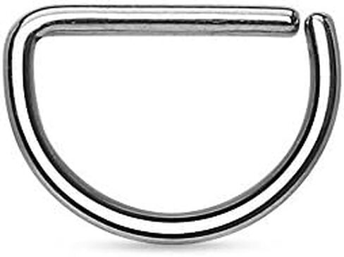 Amelia Fashion 18 Gauge D Shape Septum Ring 316L Surgical Steel (Sold Individually) in Saudi Arabia