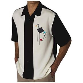 Lucky Paradise Mens Camp Shirt, Vintage Cuban Style Bowling Shirt ~ M-Men ~ Made in The USA in Saudi Arabia