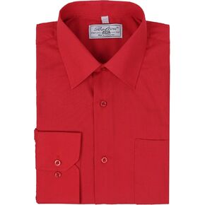 Men's Classic Solid Long Sleeve Barrel Cuff Dress Shirt in Saudi Arabia