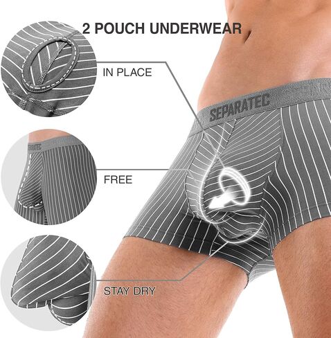 ملابس داخلية للرجال من Separatec، مجموعة متعددة من السراويل القطنية ذات المقاس الكلاسيكي، 3 قطع in Kuwait