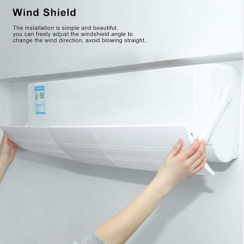 Air Conditioner Deflector, Windproof Baffle Retractable Anti Direct Blowing Cold Child Air Conditioner Wind Shield(Hollow waterproof) in Saudi Arabia