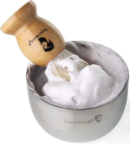 Shaving Kit for Men Wet Shave - Safety Razor with 10 blades, Shaving Badger Hair Brush, Sandalwood Shaving Soap Cream, Shaving Stand, Stainless Steel Bowl Mug, Canvas Dopp Kit - Gift Set in Saudi Arabia