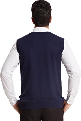 PJ Paul Jones Men's V-Neck Knitting Vest Classic Sleeveless Pullover Sweater Vest in Kuwait