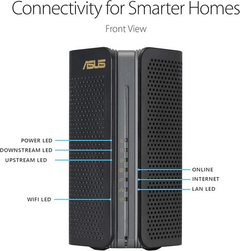 ASUS AX6000 WiFi 6 Cable Modem Wireless Router Combo (CM-AX6000) - Dual Band, DOCSIS 3.1, Gigabit Internet Support, Approved by Comcast Xfinity and Spectrum, 160MHz Bandwidth, OFDMA, MU-MIMO in Saudi Arabia
