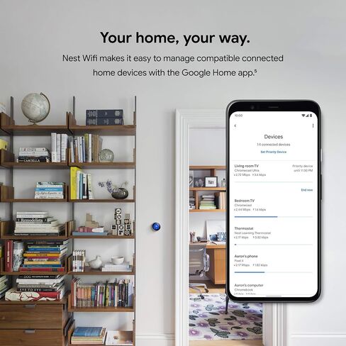 Google Nest WiFi Router – 4x4 AC2200 Mesh Wi-Fi Router with 2200 sq ft Coverage (Renewed) in Saudi Arabia