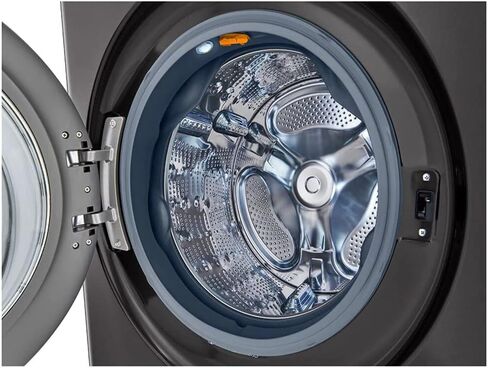 LG WKGX201HBA 27 Inch Smart Gas Single Unit WashTower with 4.5 cu. ft. Washer Capacity, 7.4 cu. ft. Dryer Capacity, TurboWash™360° Technology, LG ThinQ® Technology, AI Fabric Sensor, Black Steel in Saudi Arabia