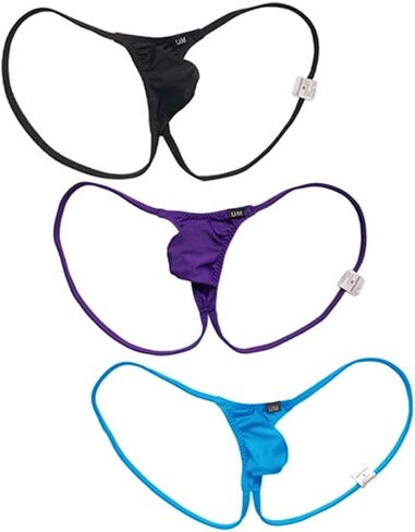 Mens Nylon Low Waist Spaghetti Strap Thongs Underwear Jockstraps Undies in Kuwait