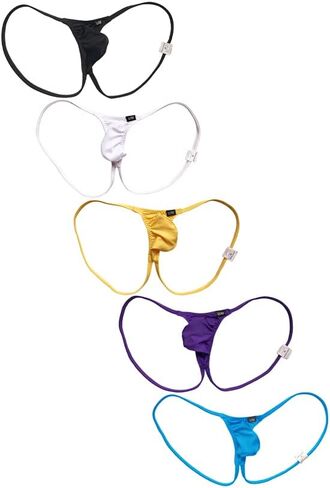 Mens Nylon Low Waist Spaghetti Strap Thongs Underwear Jockstraps Undies in Kuwait