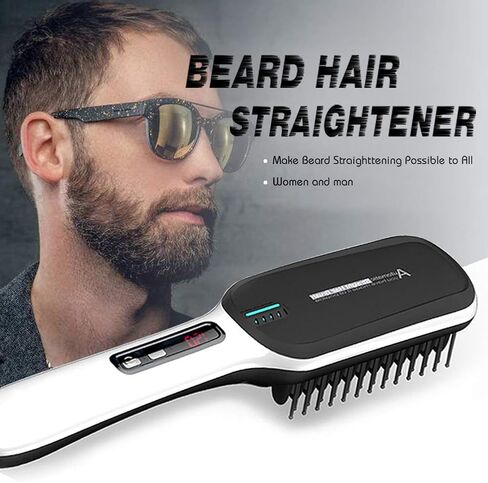 Men's Heated Beard Comb Straightener: Beard Brush, ion Heated Beard Comb Fast straightening, Automatic Temperature Locking, Valentine's Day, Father's Day Birthday Christmas Gift for Boyfriend in Saudi Arabia