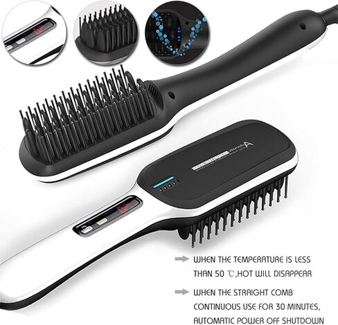 Men's Heated Beard Comb Straightener: Beard Brush, ion Heated Beard Comb Fast straightening, Automatic Temperature Locking, Valentine's Day, Father's Day Birthday Christmas Gift for Boyfriend in Saudi Arabia