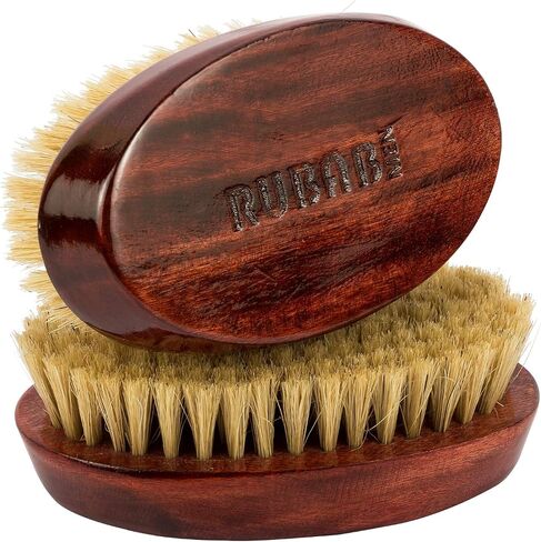 RUBAB MEN Beard Brush Boar Bristle for Men with Handcrafted Mango Wooden Handle | Comes with a Safety Pouch in Saudi Arabia