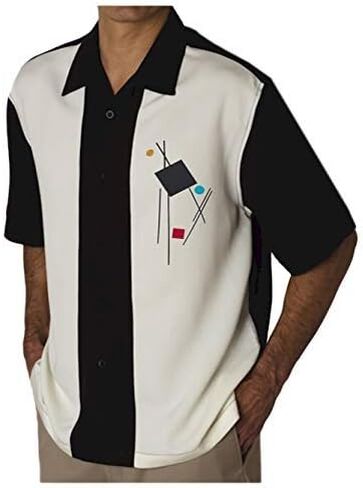 Lucky Paradise Mens Camp Shirt, Vintage Cuban Style Bowling Shirt ~ M-Men ~ Made in The USA in Saudi Arabia