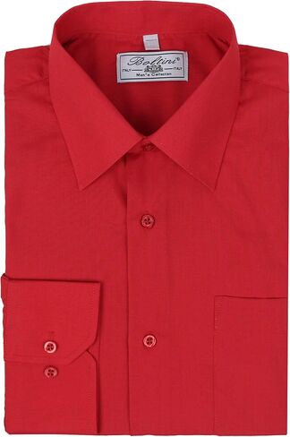 Men's Classic Solid Long Sleeve Barrel Cuff Dress Shirt in Saudi Arabia