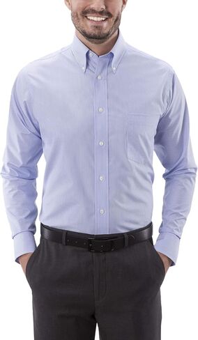 Eagle Men's Non Iron Stretch Collar Regular Fit Stripe Dress Shirt in Saudi Arabia