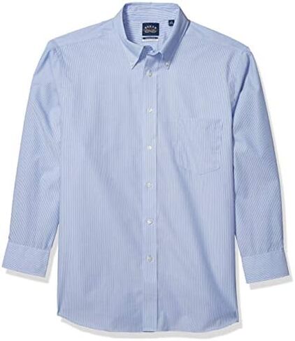 Eagle Men's Non Iron Stretch Collar Regular Fit Stripe Dress Shirt in Saudi Arabia