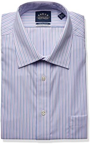 Eagle Men's Non Iron Stretch Collar Regular Fit Stripe Dress Shirt in Saudi Arabia