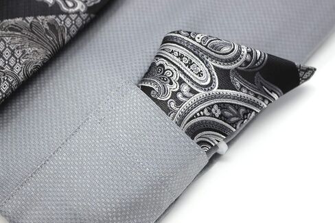 Christopher Tanner Men's Solid Square Pattern Regular Fit French Cuffs Dress Shirts with Tie Hanky Cufflinks Combo in Saudi Arabia