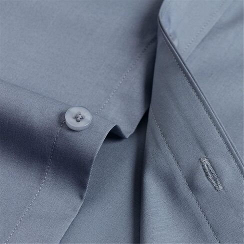 Men's Long Sleeve Dress Shirts Pocket-Less Design Standard-Fit Formal Business Casual Easy Care Shirt in Saudi Arabia