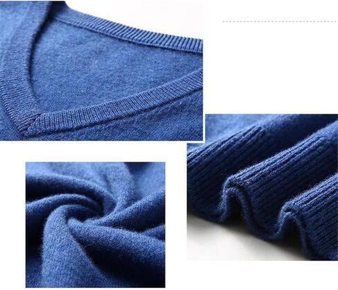 100% Cashmere Vest Autumn Winter Young Men Warm Knitted Waistcoat V-Neck Casual Pullovers in Saudi Arabia