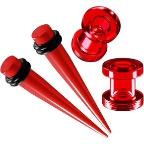 BIG GAUGES 2 Pairs Acrylic Taper Expander Silicone External Flesh Tunnel Piercing Jewelry Ear Stretching Earring Lobe Plugs in Saudi Arabia
