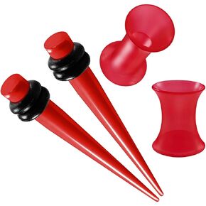 BIG GAUGES 2 Pairs Acrylic Taper Expander Silicone Double Flare Saddle Flesh Tunnel Piercing Jewelry Ear Stretching Earring Lobe Plugs in Saudi Arabia