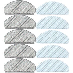 10 Pack Replacement Mop Cloth Pads for ECOVACS DEEBOT OZMO T10/T10 Plus Robot Vacuum Cleaner Accessories (5 Microfiber Washable Cloth + 5 Disposable Cloth) in Kuwait