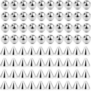 Ftovosyo 80PCS 14G 4-5MM 316L Surgical Steel Replacement Balls Spikes Body Jewelry Piercing Barbell Parts for Women Men in Saudi Arabia