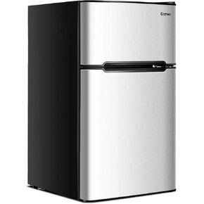 ARLIME Compact Refrigerator, 3.2 cu ft. Unit 2-Door Mini Freezer Cooler Fridge with Reversible Door, Removable Glass Shelves, Mechanical Control, Recessed Handle for Dorm, Office, Apartment (Grey) in Saudi Arabia