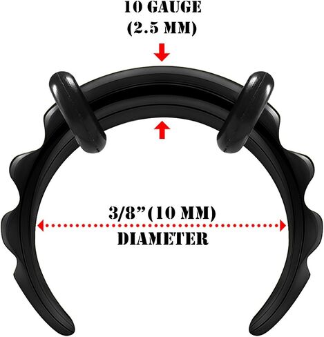 مقاييس كبيرة زوج من الأسود بأكسيد تفتق الحاجز المزدوج O-خواتم ثقب المجوهرات الأذن نقالة المقابس اللحم القرط الفص in Kuwait