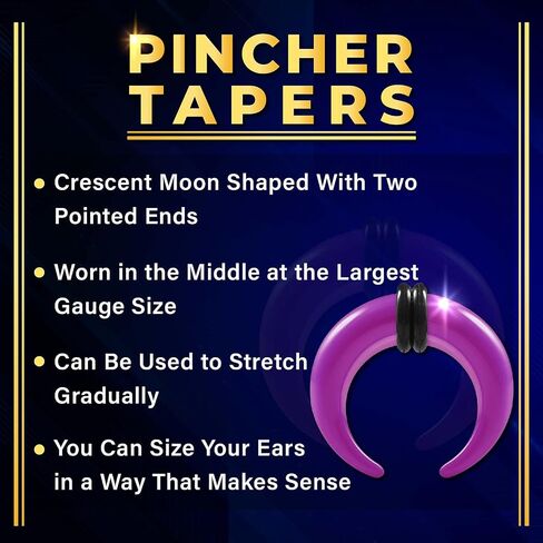 مقاييس كبيرة 2 أزواج الوردي الاكريليك الأرجواني Pincher تفتق المتوسع ثقب المجوهرات الأذن تمتد القرط O-خواتم المقابس in Kuwait