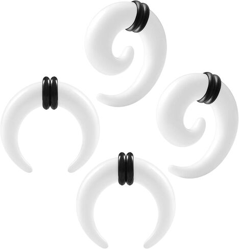 2 Pairs Acrylic Spiral Taper Expander Piercing Jewelry Ear Pincher O-Rings Stretching Earring Plugs Gauges in Saudi Arabia
