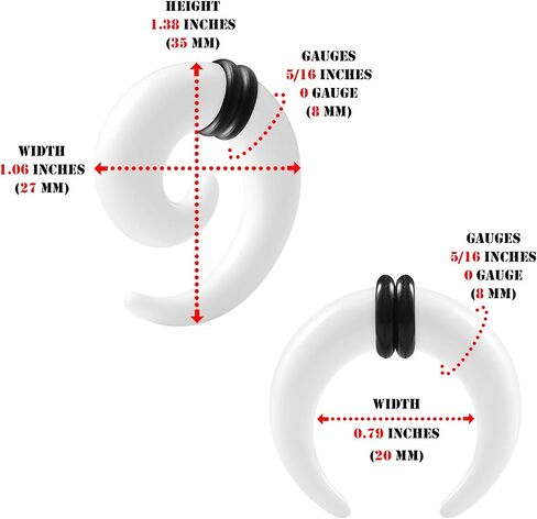 2 Pairs Acrylic Spiral Taper Expander Piercing Jewelry Ear Pincher O-Rings Stretching Earring Plugs Gauges in Saudi Arabia