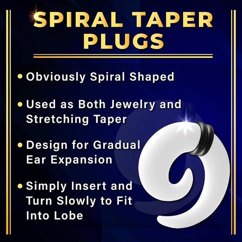 2 Pairs Acrylic Spiral Taper Expander Piercing Jewelry Ear Pincher O-Rings Stretching Earring Plugs Gauges in Saudi Arabia