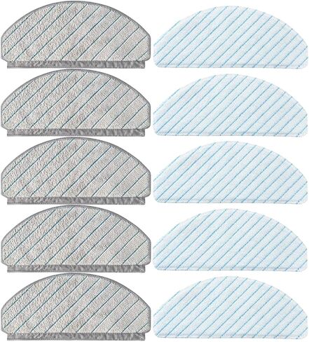 10 Pack Replacement Mop Cloth Pads for ECOVACS DEEBOT OZMO T10/T10 Plus Robot Vacuum Cleaner Accessories (5 Microfiber Washable Cloth + 5 Disposable Cloth) in Kuwait