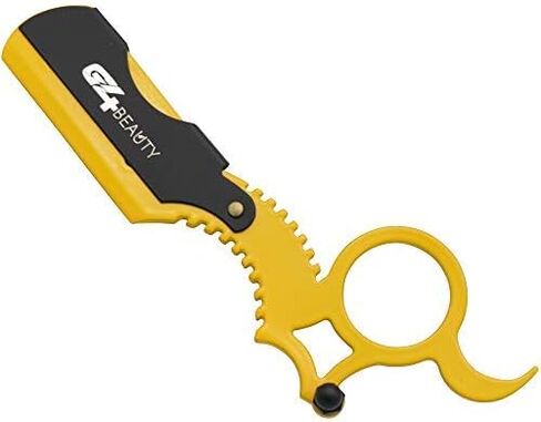 G4 Universal Replaceable Half Blade Straight Razor with 100 Blades, Professional Single Ring Barber Single Edge Shave Razor (Yellow) in Kuwait